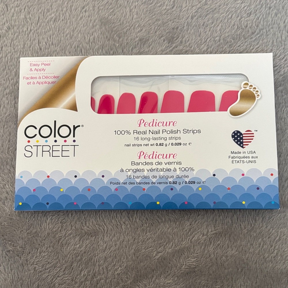 Color Street Vibrant Pink Pedicure Strips
